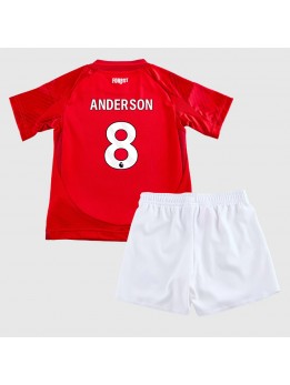 Nottingham Forest Elliot Anderson #8 Heimtrikotsatz für Kinder 2024-25 Kurzarm (+ Kurze Hosen)